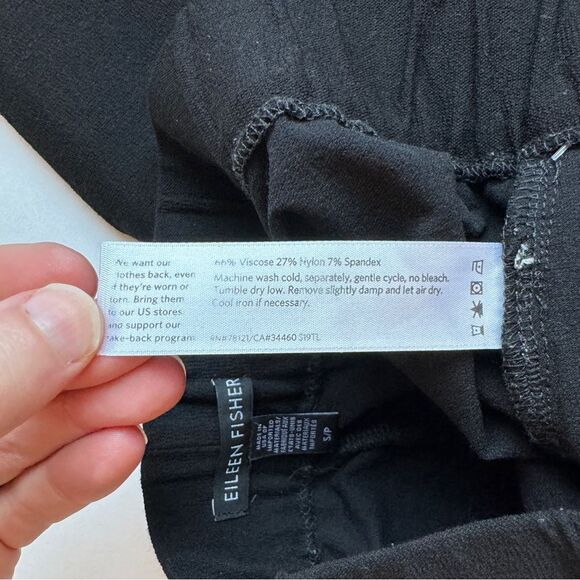 Eileen Fisher Black Crepe Pants Size Small NWOT - Picture 7 of 7